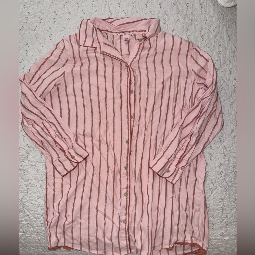 Victoria's Secret Pink and Brown Striped pajama dress